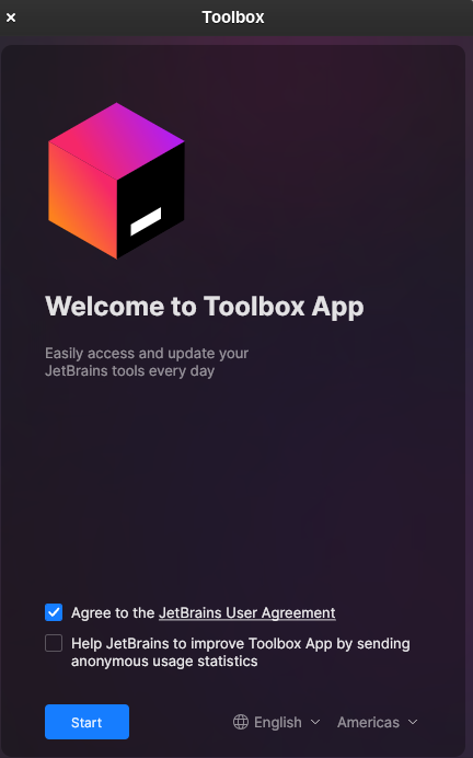 Pantalla de JetBrains Toolbox